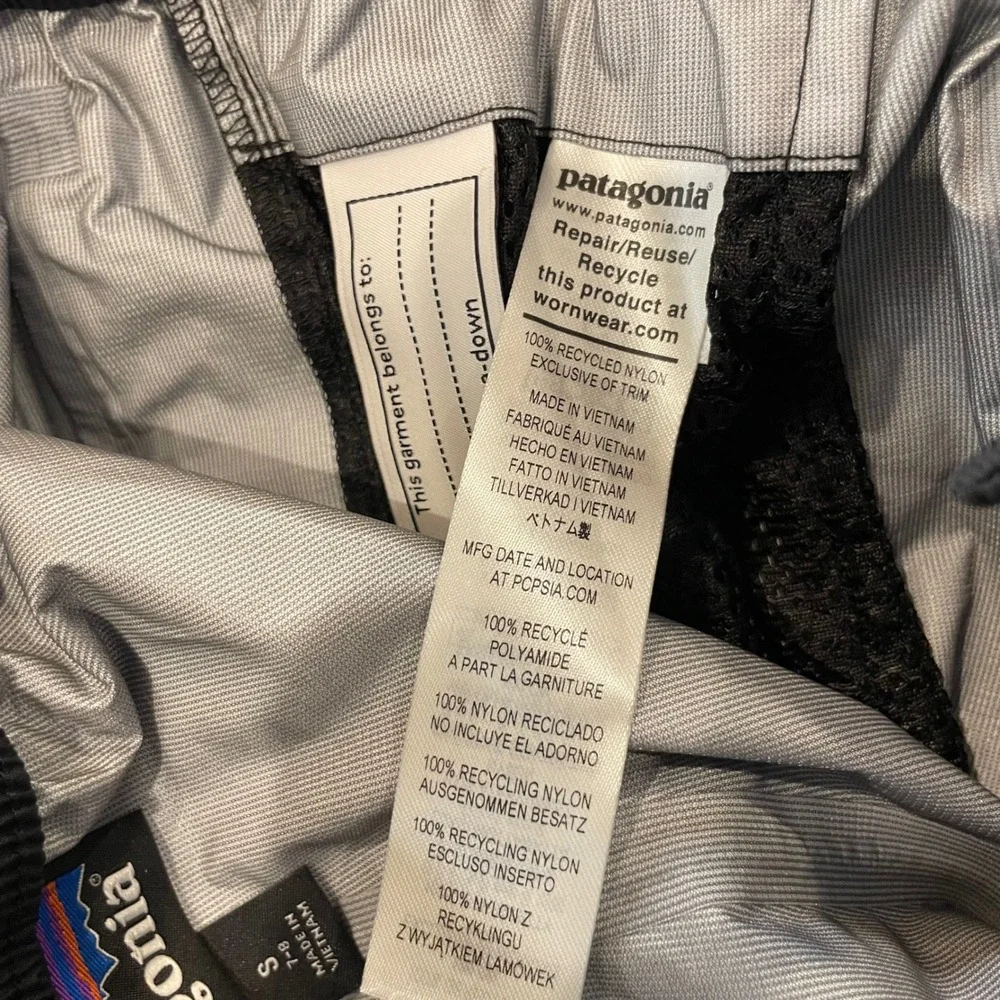 Patagonia Torrentshell 3L Rain Pants Kids Small 7-8 Black H2NO Reflective 64285